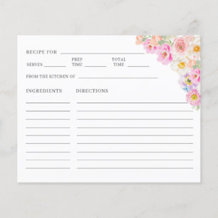 Papier Recette de Fête des mariées florale en fleurs colo