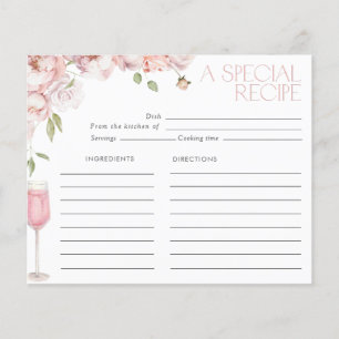 Papier Recette de Fête des mariées florale rose moderne
