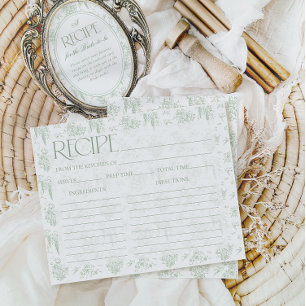 Papier Recette de Fête des mariées Vintage de laiton vert