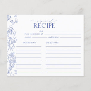 Papier Recette de la nuptiale de Floral Bleu & Blanc Vict