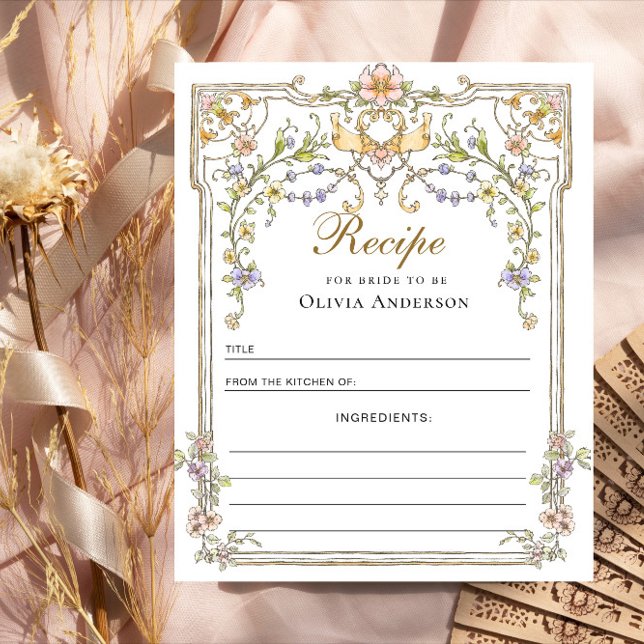 Papier Recette de la nuptiale florale de Grace ornée vict (Créateur téléchargé)