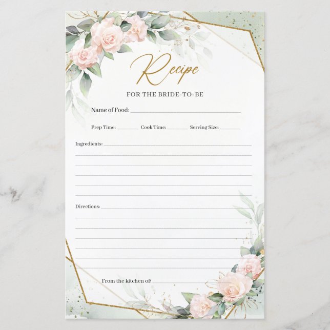 Papier Recette d'eucalyptus rose de Bohême et cadre or (Devant)