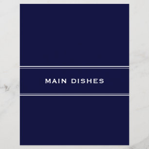 Papier Recette Divider Plats principaux Marine Bleu