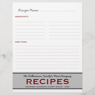 Papier Recettes de la famille rétro Classeur personnalisé