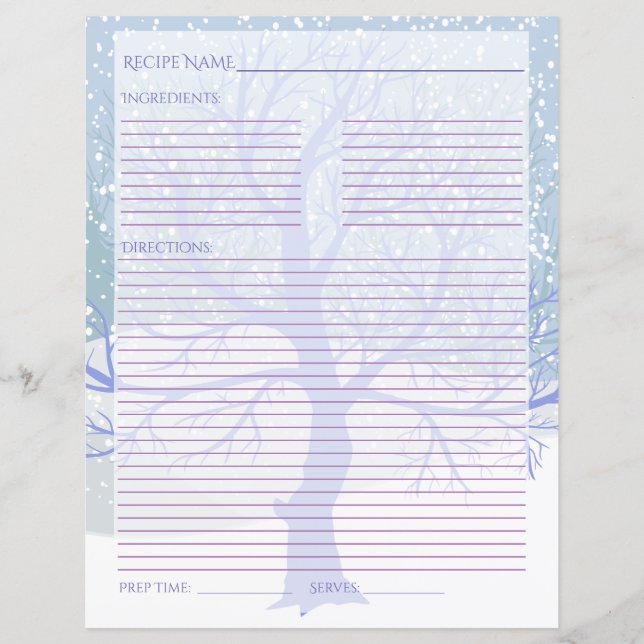 Papier Recettes de Noël de neige moderne CHANGER COULEUR (Devant)