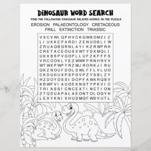 Papier Recherche de mots de puzzle de dinosaure pour enfa