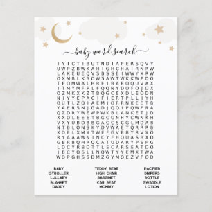 Papier Recherche de mots pour bébé à la lune 