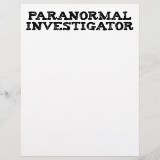 Papier Recherche paranormale Chasse aux fantômes