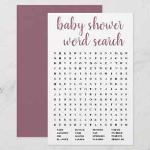 Papier Recherche simple de mot bébé Jeu Rose du désert