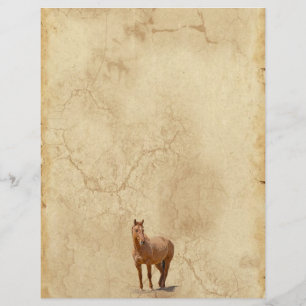 Papier Red Dun sur Parchment Cheval-amant's Equine Cadeau