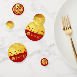 Papier Red Gold Tiger 2022 Golden Party Confetti