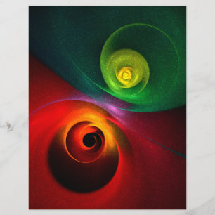 Papier Red Green Yin Yang Moderne Motif d'art Abstrait #2