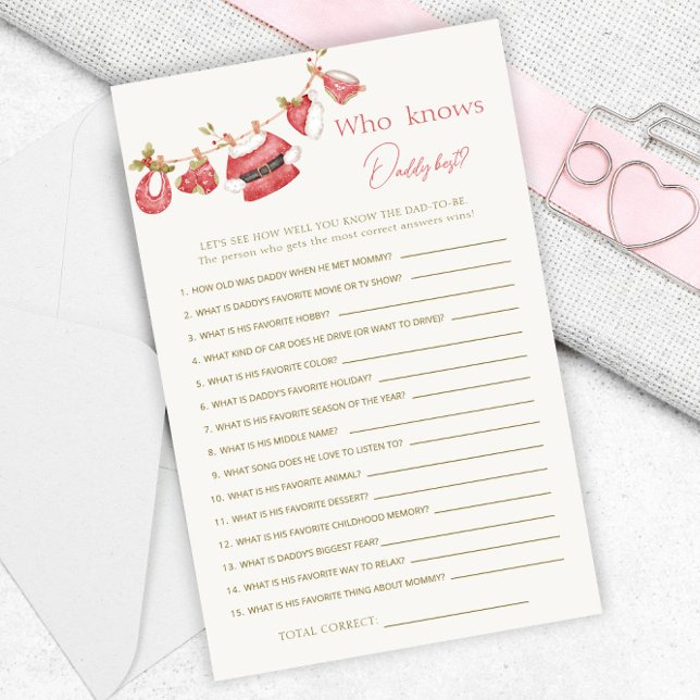 Papier Red Père Noël Vêtements Baby shower papa Meilleurs (Créateur téléchargé)
