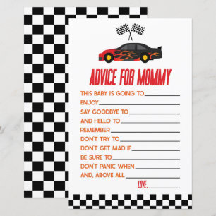 Papier Red Race Voiture Conseil Baby shower Activité de j