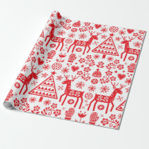 PAPIER RED SCANDINAVIAN CHRISTMAS PATTERN