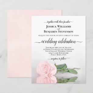 Papier Reflet du Faire-part de mariage budgétaire rose