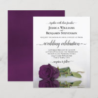 Reflet Plum violet Rose BUDGET Mariage Invitation