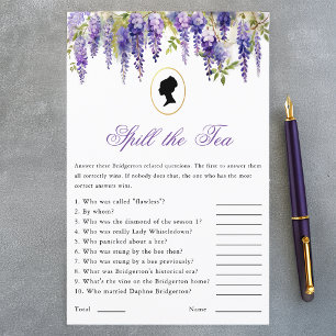 Papier Regency Spill Thé Wisteria Fête des mariées Jeu