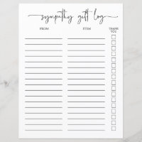Registre de cadeaux de sympathie et suivi des reme