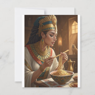 Papier Reine Hatshepsout mangeant des nouilles Funny Egyp