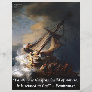 Papier Rembrandt Mer de Galilée & Citation sur la Nature