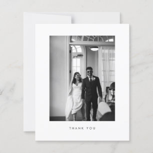 Papier Remerciement de mariage noir et blanc classique Bu