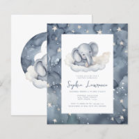 Remise Baby Elephant Baby shower Invitation