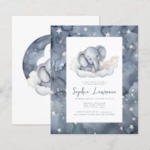 Remise Baby Elephant Baby shower Invitation