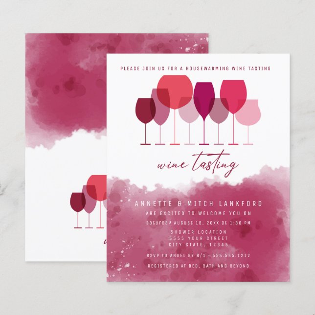 Papier Remise Dégustation De Vins, Réchauffement Ménage (Devant / Derrière)