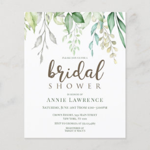 Papier Remise Green Floral Invitations de douche nuptiale