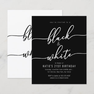 Papier Remise Invitations pour adultes, noirs et blancs
