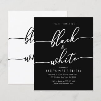 Papier Remise Invitations pour adultes, noirs et blancs