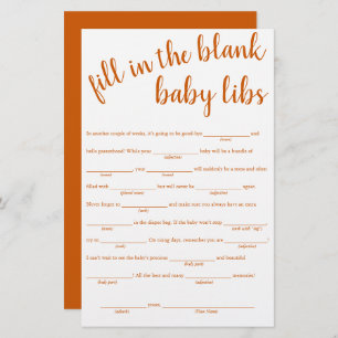 Papier Remplissage simple dans les blancs   Fall Orange B