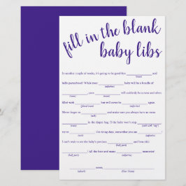 Papier Remplissage simple dans les blancs | Jeu de douche