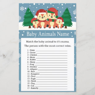 Papier Renard d'hiver Bébé Animaux Nom baby shower de jeu