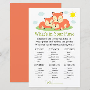 Papier Renard endormi Qu'est-ce qu'il y a dans votre sac 