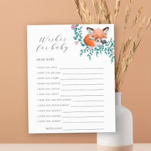 Papier Renard mignon - Jeu de fête vœux pour jeu de béb