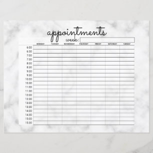 Papier Rendez-vous affaires en marbre noir blanc simple