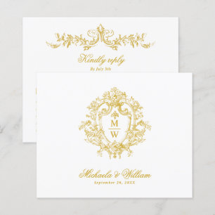 Papier République de mariage au blason de monogramme Rége
