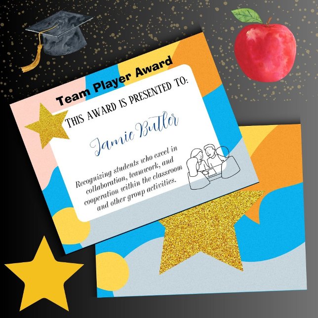 Papier Ressources de l'école du certificat du joueur d'éq (team player)