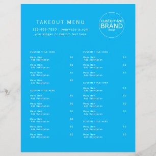 Papier Restaurant Takeout Restauration Ocean Blue Logo Me