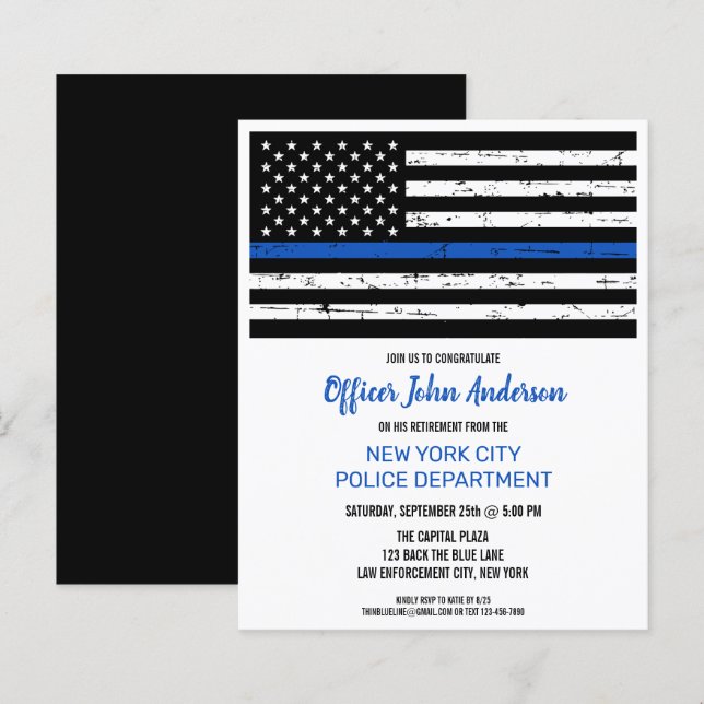 Papier Retraite de la police budgétaire Petite ligne bleu (Devant / Derrière)