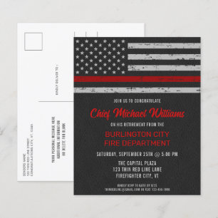 Papier Retraite des pompiers de la ligne rouge mince du b