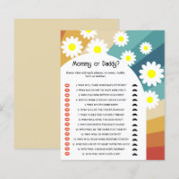 Retro Groovy - Jeu de baby shower Maman ou Papa