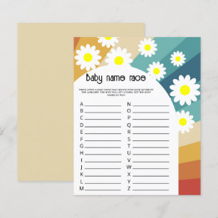 Papier Retro Groovy - Jeu de course de noms de bébé