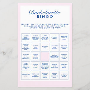 Papier Retro rose et bleu marine Bachelorette Jeu de Bing