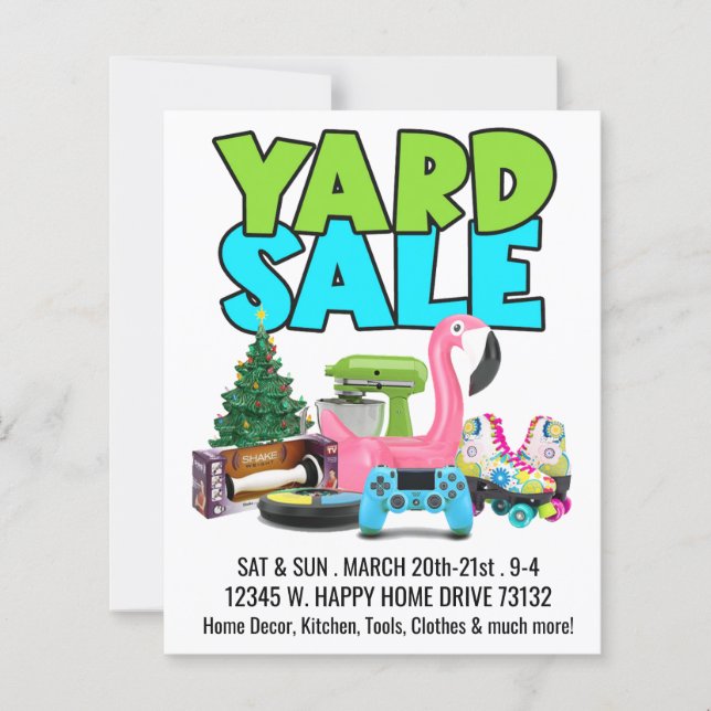 Papier Retro Yard Sale Postcaed (Devant)