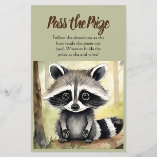 Papier Réussissez le prix Game Cute Raccoon Baby shower
