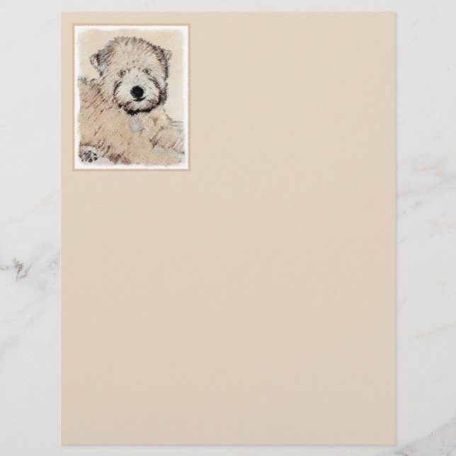 Papier Revêtu doux Roue Peinture Terrier Art original (Devant)