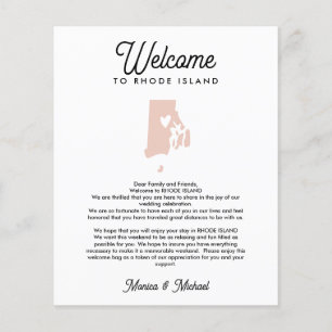 Papier RHODE ISLAND Bienvenue Lettre & Itinéraire N'IMPOR